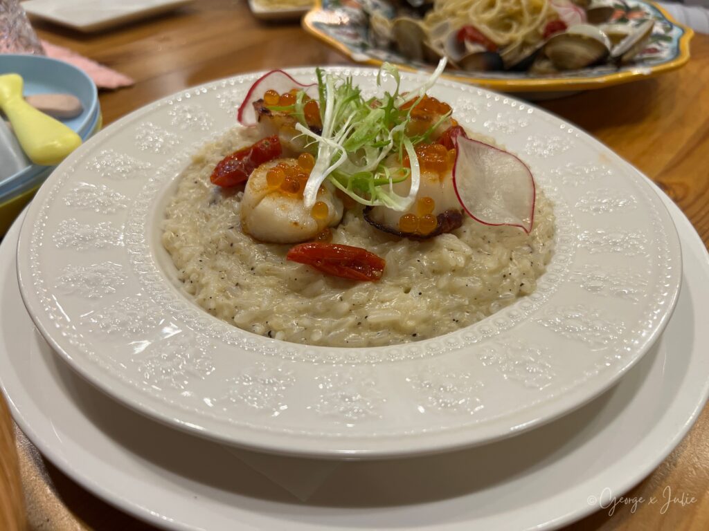 南法玫瑰莊園白醬海鮮燉飯蝦子干貝