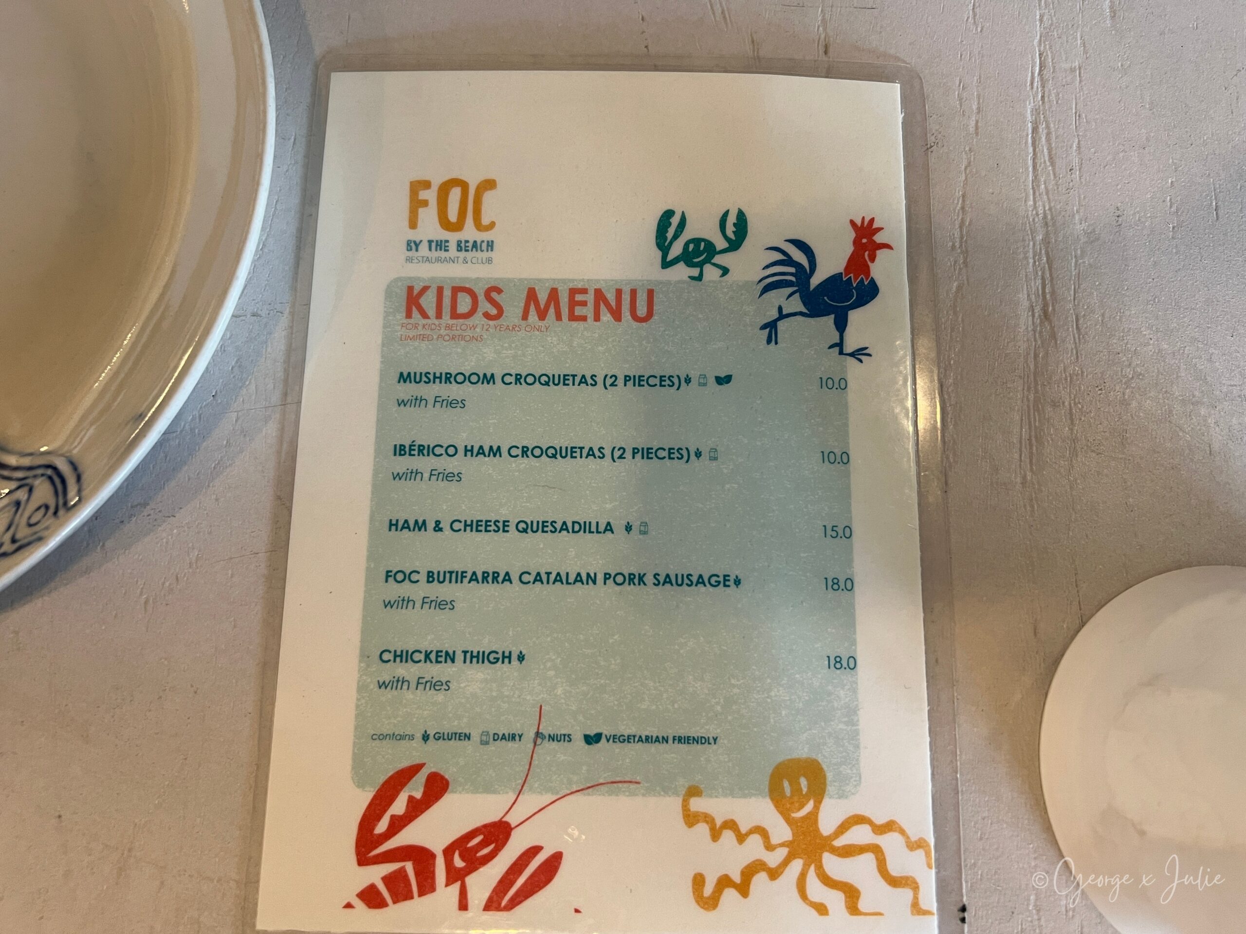 【新加坡美食】FOC by the Beach|聖淘沙Tanjong Beach泳池畔西班牙料理,親子海灘度假餐廳推薦 12 兒童菜單KIDS MENU,12歲以下限定